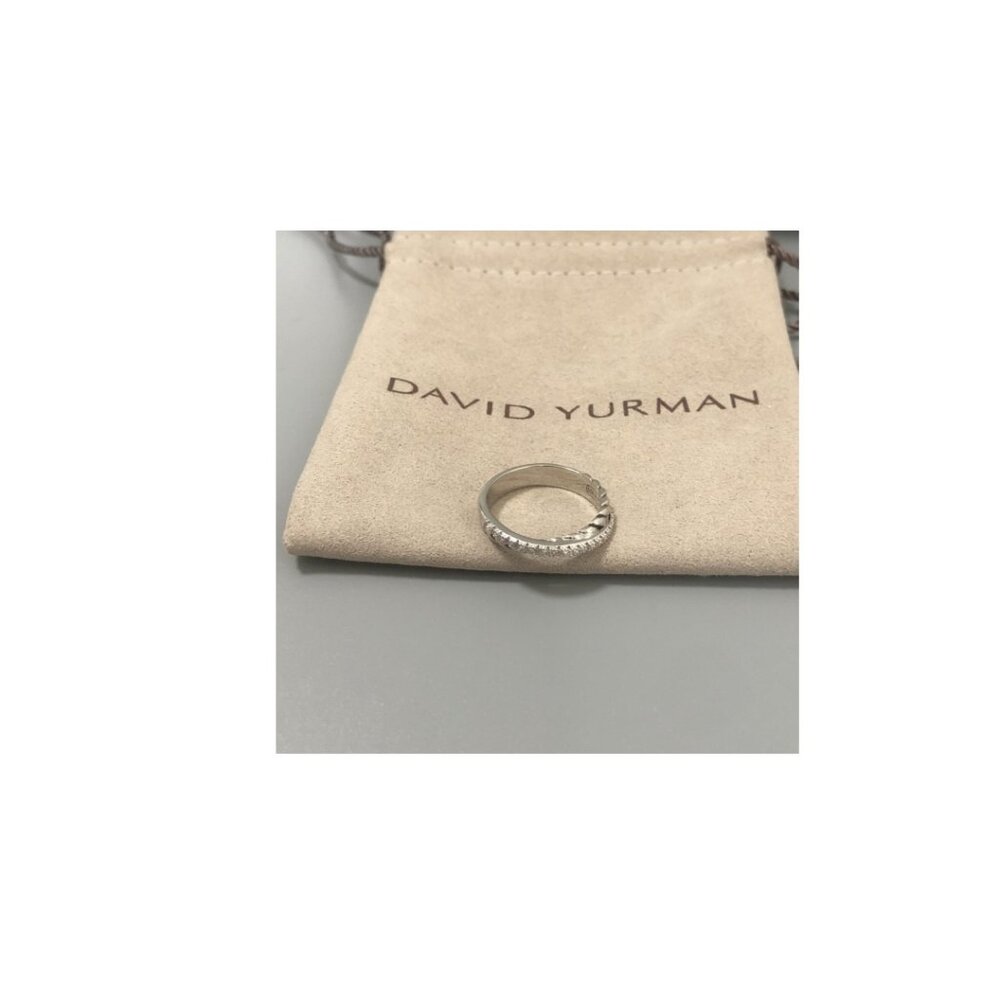David Yurman Sterling Silver Crossover Band Ring - Size 8